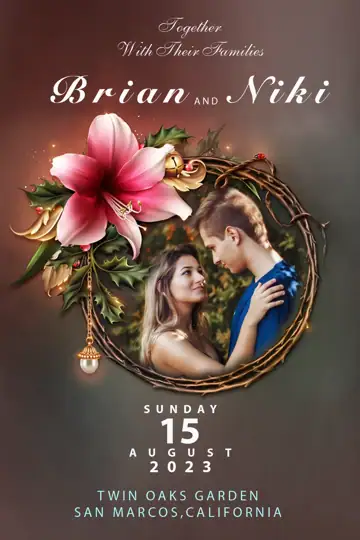 Free Vibrant Wedding Invitation PSD – Damask Texture