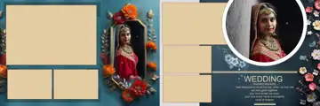Fresh & Charming Wedding Album 12x36 PSD with Peacock Art
