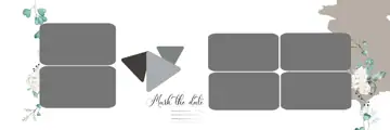 Fresh & Minimal Wedding Album 12x36 PSD with Geometric Lines