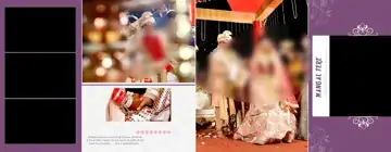 Fresh Wedding Photo Album 14x36 PSD with Lace Ornaments