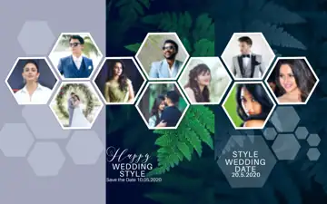 Fresh Wedding Photo Album 18x24 PSD with Floral Border