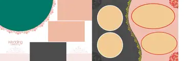Golden Brush Strokes Wedding Album 12x36 PSD