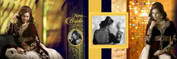 Golden & Cinematic Wedding Album 12x36 PSD with Silk Texture
