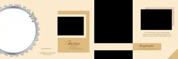 Golden Floral Border Wedding Album 12x36 PSD