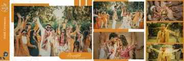 Golden Haldi Wedding Album 12x36 PSD with Glitter Accents
