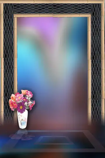 Golden Studio Background PSD with Paisley Pattern