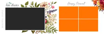 Golden & Vibrant Wedding Album 12x36 PSD with Rose Petals