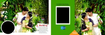 Golden Vintage Frame Wedding Album 12x36 PSD