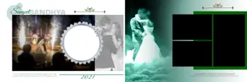 Golden Wedding Album 12x36 PSD with Peacock Art