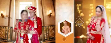 Golden Wedding Album 12x36 PSD with Vintage Frame