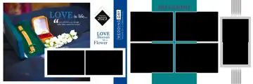 Graceful & Minimal Wedding Album 12x36 PSD with Watercolour Splash
