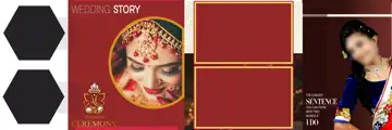 Graceful Wedding Album 12x36 PSD with Damask Texture