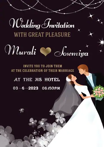 Graceful Wedding Invitation PSD – Rose Petals