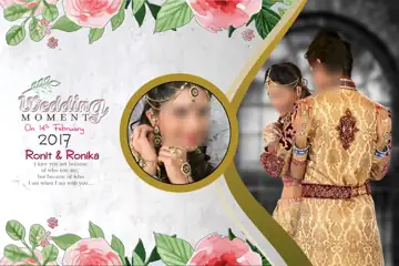 Grand Geometric Lines Indian Wedding Album Cover 12x18 PSD
