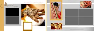 Grand Mehndi Wedding Album 12x36 PSD with Floral Border