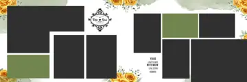 Grand & Stylish Wedding Album 12x36 PSD with Pastel Clouds
