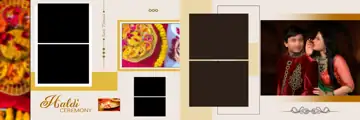 Haldi Wedding Album 12x36 PSD – Artistic Geometric Lines Design