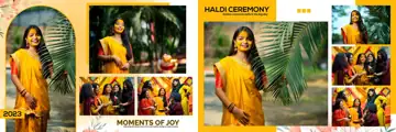 Haldi Wedding Album 12x36 PSD – Elegant Kolam Pattern Design