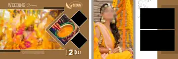 Haldi Wedding Album 12x36 PSD – Soft Pastel Geometric Lines Design