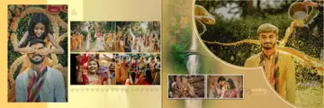 Haldi Wedding Album 12x36 PSD – Traditional Peacock Art Design