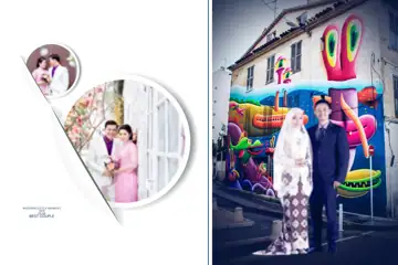 Indian Wedding Album Cover 16x24 PSD – Artistic Floral Border Design