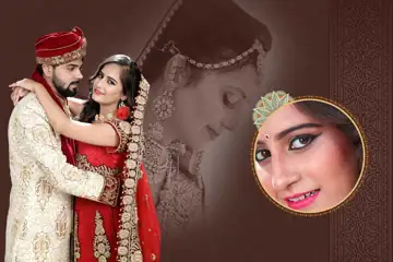Indian Wedding Album Cover PSD in Royal Glitter Accents Style