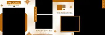 Luxury & Golden Wedding Album 12x36 PSD with Watercolour Splash