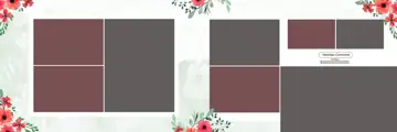 Luxury Wedding Album 12x36 PSD with Gold Frame