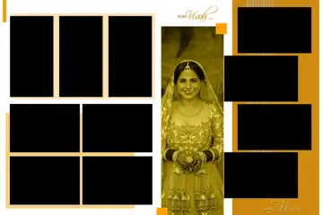 Luxury Wedding Album Cover 20x30 PSD with Watercolour Splash