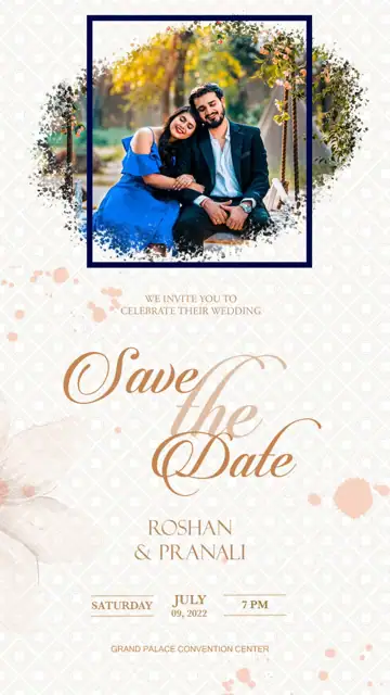 Luxury Wedding Invitation PSD – Peacock Art