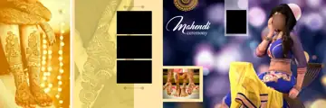 Mehndi Wedding Album 12x36 PSD – Rich Maroon Floral Border Design