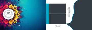 Minimal & Bright Wedding Album 12x36 PSD with Watercolour Splash