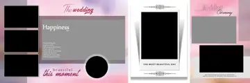 Minimal & Dreamy Wedding Album 12x36 PSD with Vintage Frame