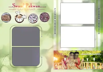 Minimal Gold Frame Wedding Photo Album 17x24 PSD