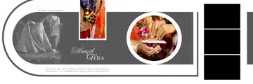 Minimal & Golden Wedding Album 12x36 PSD with Pastel Clouds