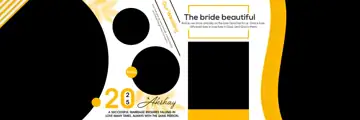 Minimal & Golden Wedding Album 12x36 PSD with Vintage Frame