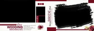 Minimal & Graceful Wedding Album 12x36 PSD with Watercolour Splash