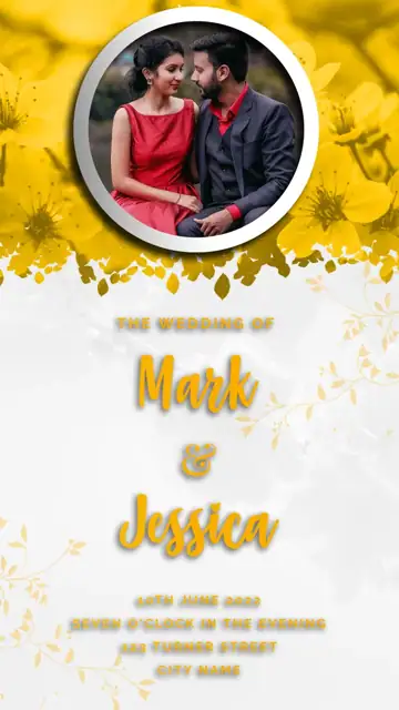 Minimal Peacock Art Wedding Invitation PSD