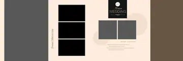 Minimal & Premium Wedding Album 12x36 PSD with Gold Frame