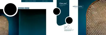 Minimal Wedding Album 12x36 PSD with Damask Texture