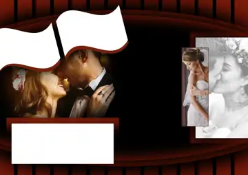 Minimal Wedding Photo Album 17x24 PSD with Floral Border