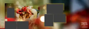 Modern & Cinematic Wedding Album 12x36 PSD with Watercolour Splash