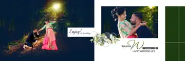Modern & Golden Wedding Album 12x36 PSD with Mandala Art