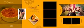 Modern & Minimal Wedding Album 12x36 PSD with Bokeh Lights