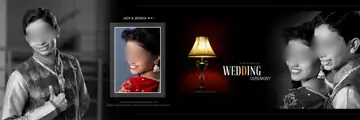 Modern & Minimal Wedding Album 12x36 PSD with Damask Texture
