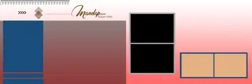 Modern & Minimal Wedding Album 12x36 PSD with Kolam Pattern