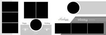Modern & Modern Wedding Album 12x36 PSD with Damask Texture