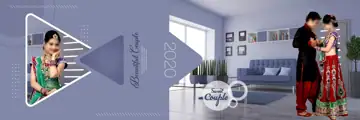 Modern & Modern Wedding Album 12x36 PSD with Floral Border