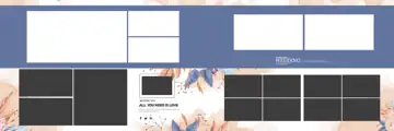 Modern Watercolour Splash Karizma Wedding Album 12x36 PSD