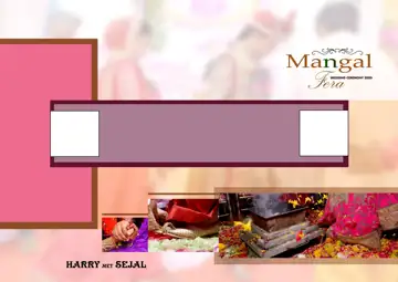 Modern Wedding Photo Album 17x24 PSD with Rose Petals